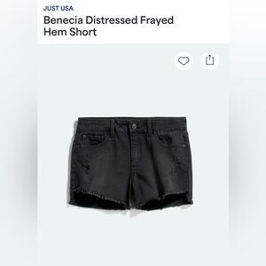 Just USA Black Distressed Jean Shorts